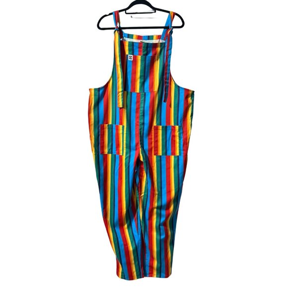 Lucy & Yak Limited Edition Rainbow Dungarees Size US 16 / UK 20R (XL), RARE - Picture 3 of 9